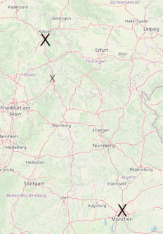 OpenStreetMap Karte der Strecke des ersten Tages