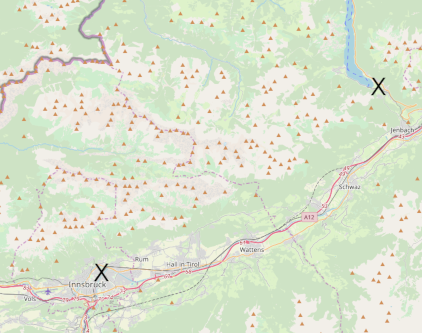 OpenStreetMap Karte der Strecke des vierten Tages