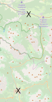 OpenStreetMap Karte der Strecke des siebten Tages