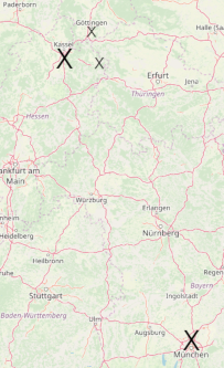 OpenStreetMap Karte der Strecke des letzten Tages